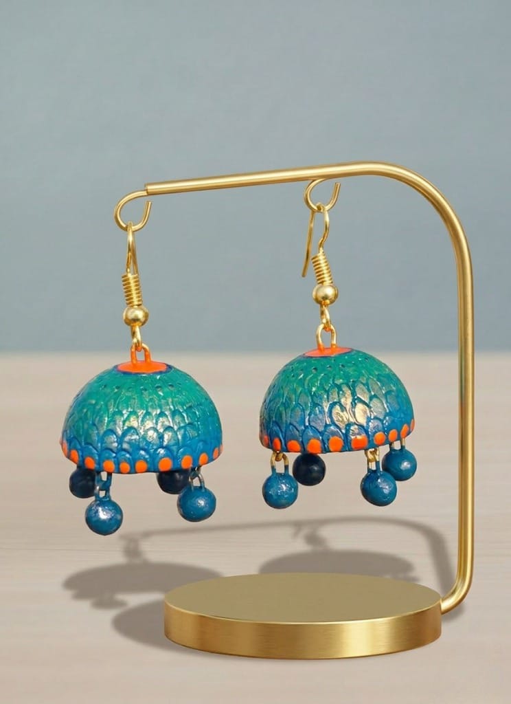 Peacock Plume Jhumkas