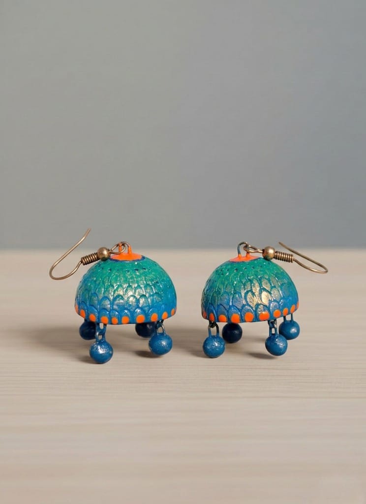 Peacock Plume Jhumkas