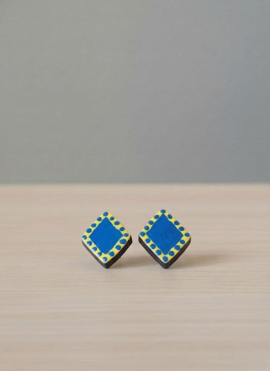 Handmade Evil Eye Protection Blue Heart & Diamond Earring Combo