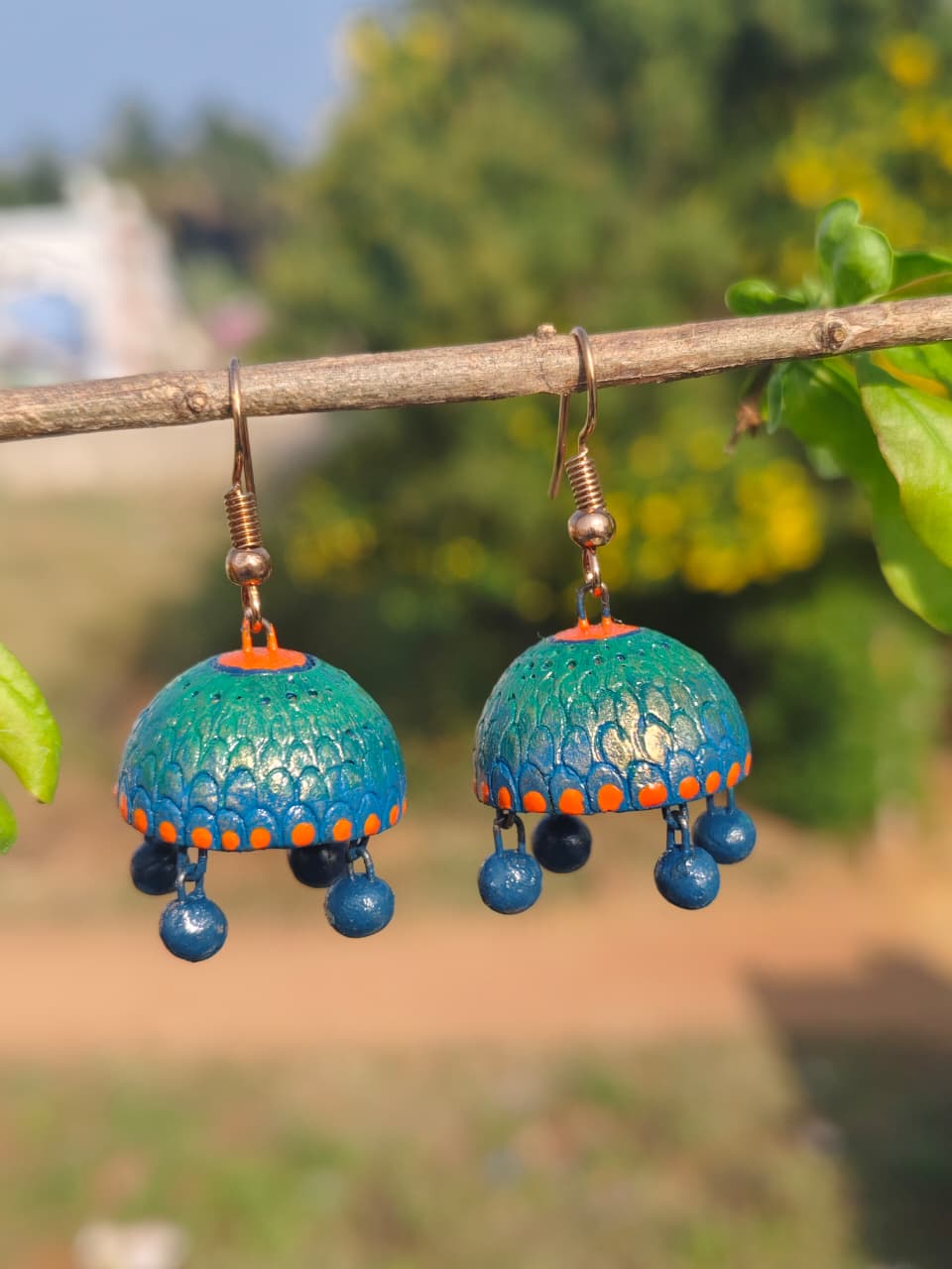 Peacock Plume Jhumkas