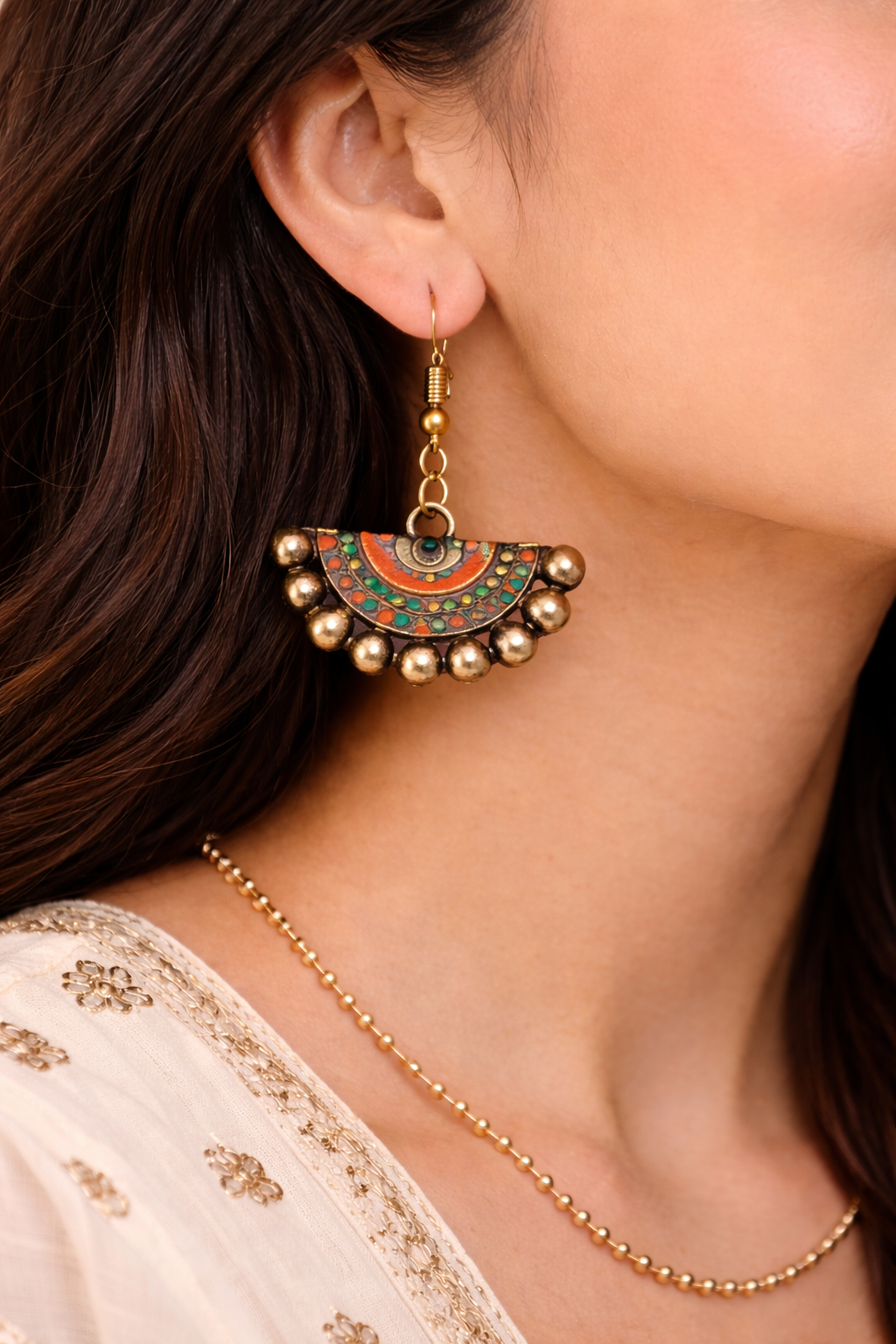 Handcrafted Earrings Combo – Fish & Crescent Ethnic Dangle Set