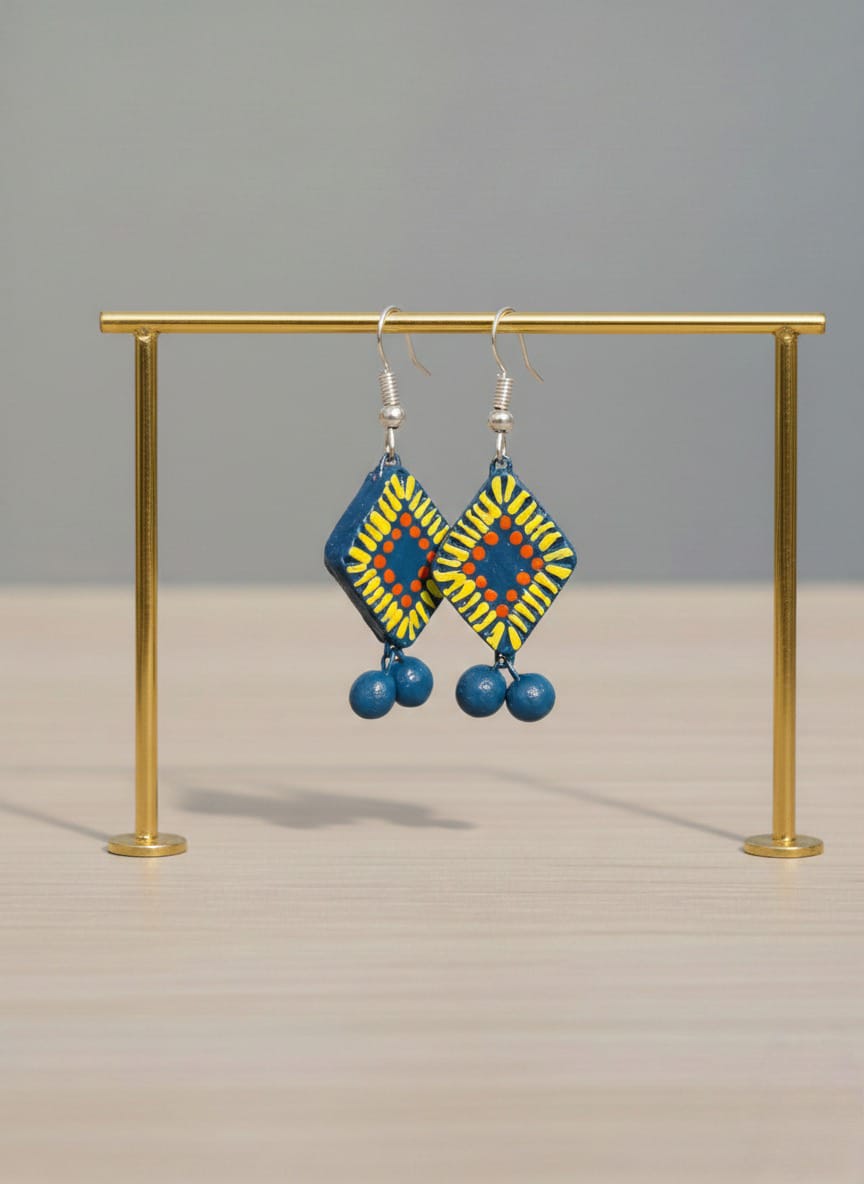 The Heritage Diamond: Hand-Painted Terracotta Drops