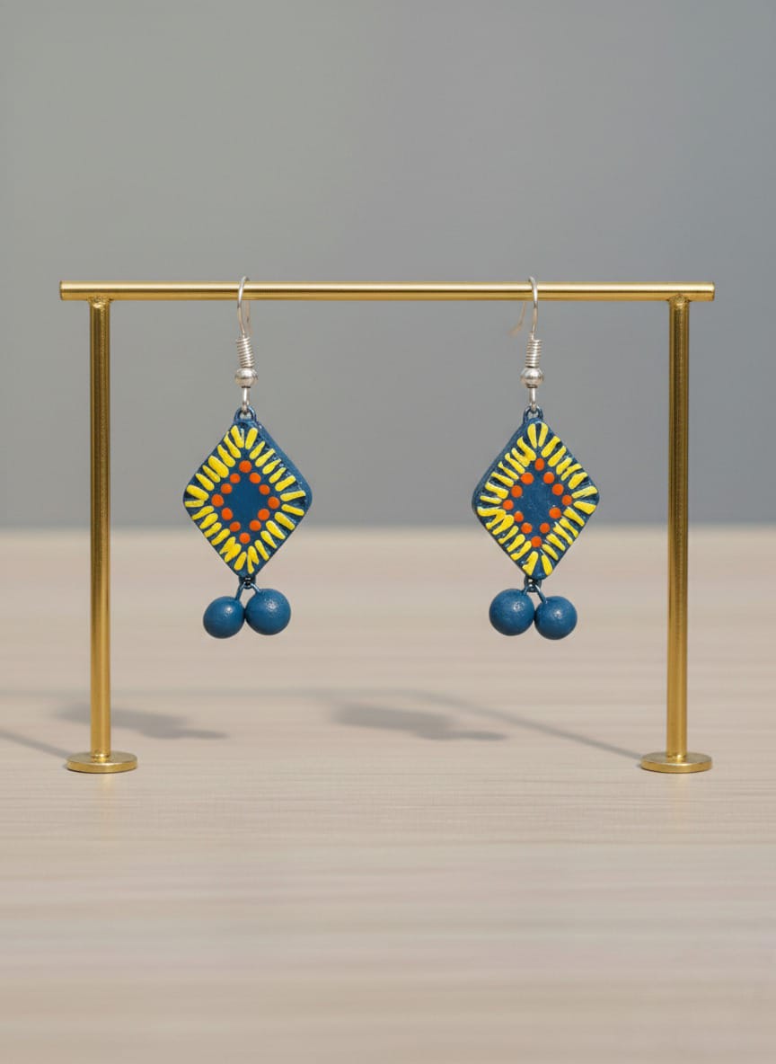 The Heritage Diamond: Hand-Painted Terracotta Drops
