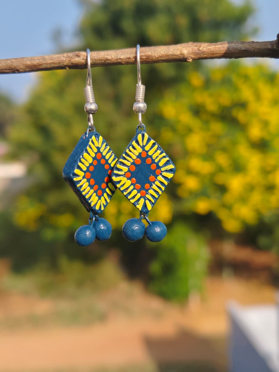 The Heritage Diamond: Hand-Painted Terracotta Drops